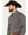 Cinch Men's Geo Print Long Sleeve Button-Down Western Shirt, Black, hi-res