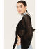 Image #3 - Wild Moss Women's Tie Front Textured Top, Black, hi-res