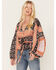 Image #1 - Jen's Pirate Booty Women's Roma Floral Patchwork Print Top, Black, hi-res