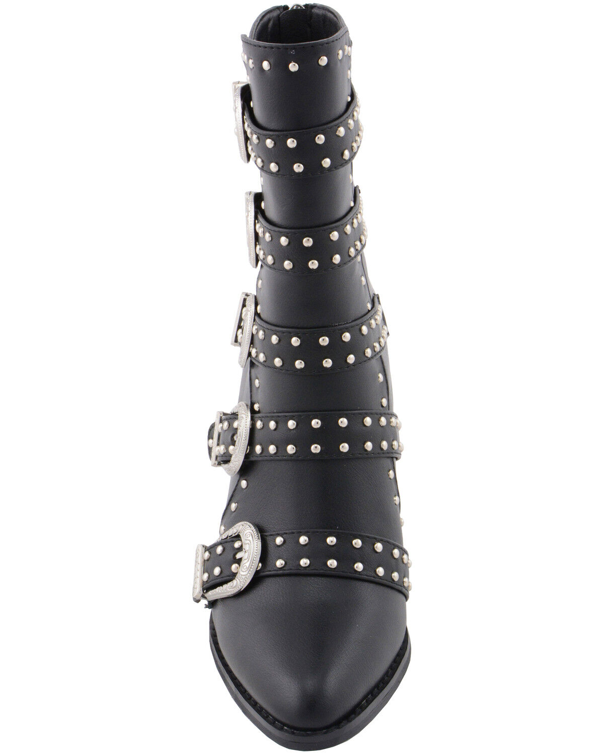 Image #5 - Milwaukee Leather Women's Studded Buckle Up Boots - Round Toe, Black, hi-res