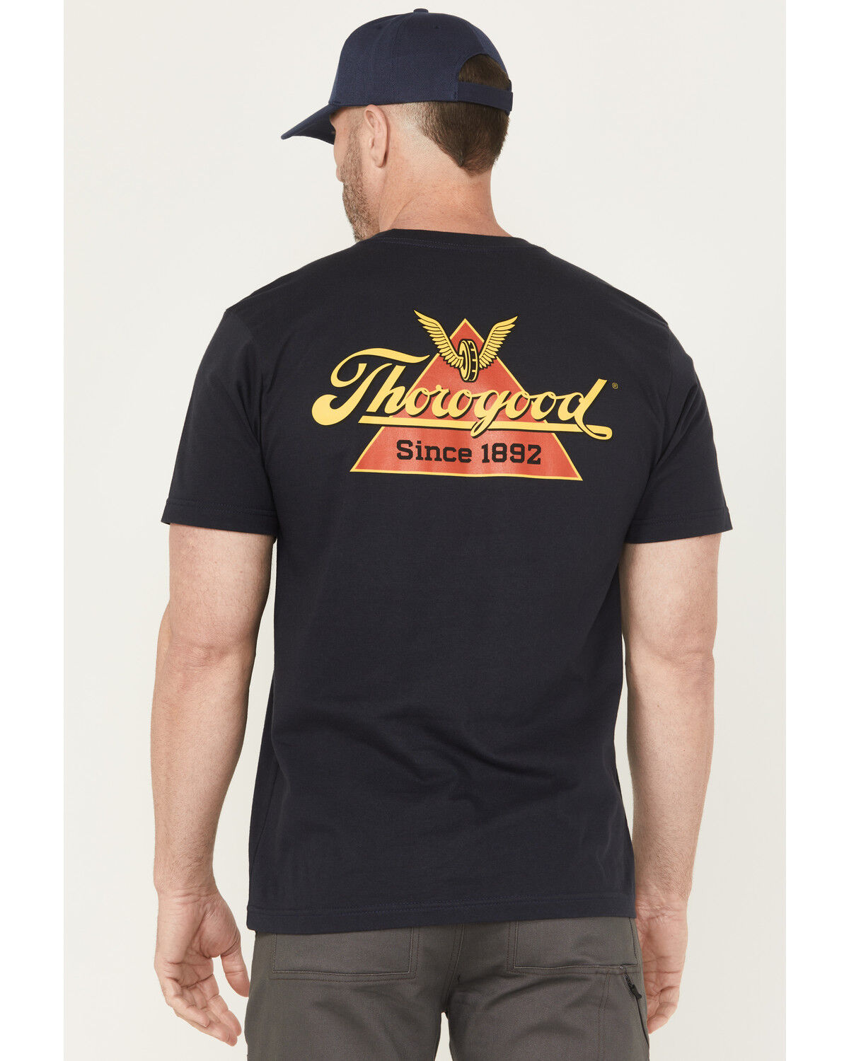 Image #1 - Thorogood Men's Logo Short Sleeve Graphic Work T-Shirt, Dark Blue, hi-res