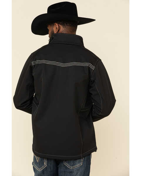 Cowboy Hardware Black Men's Logo Poly Shell Jacket , Black, hi-res