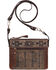 American West Women's Brown Southwestern Arrow Trail Rider Crossbody Bag , Distressed Brown, hi-res