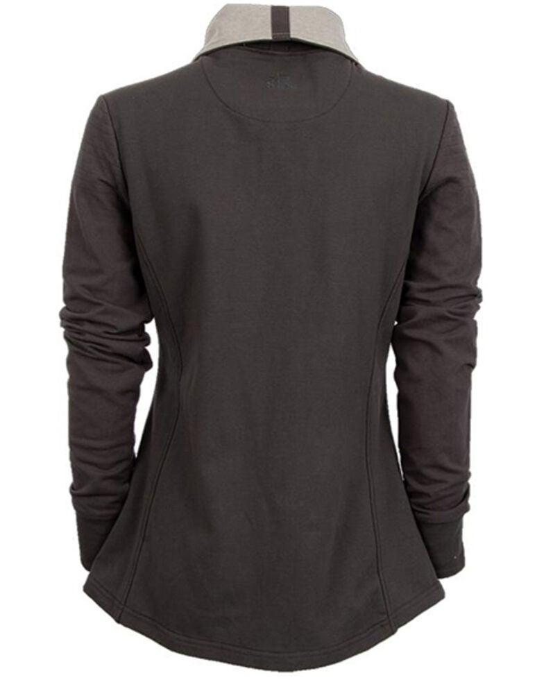 charcoal button up