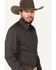 Image #2 - Gibson Trading Co Men's Ditsy Floral Print Long Sleeve Button-Down Western Shirt, Black, hi-res