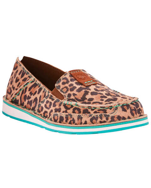 Ariat Women's Cheetah Print Cruiser Slip-On Shoes - Moc Toe, Cheetah, hi-res