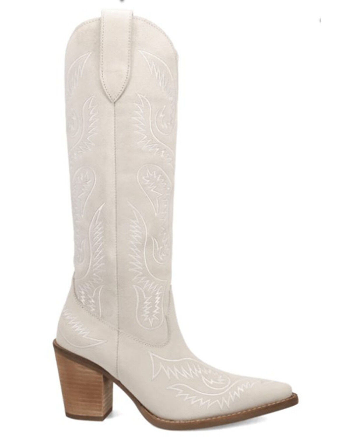 Image #2 - Dingo Women's Evita Suede Tall Western Boots - Snip Toe, White, hi-res