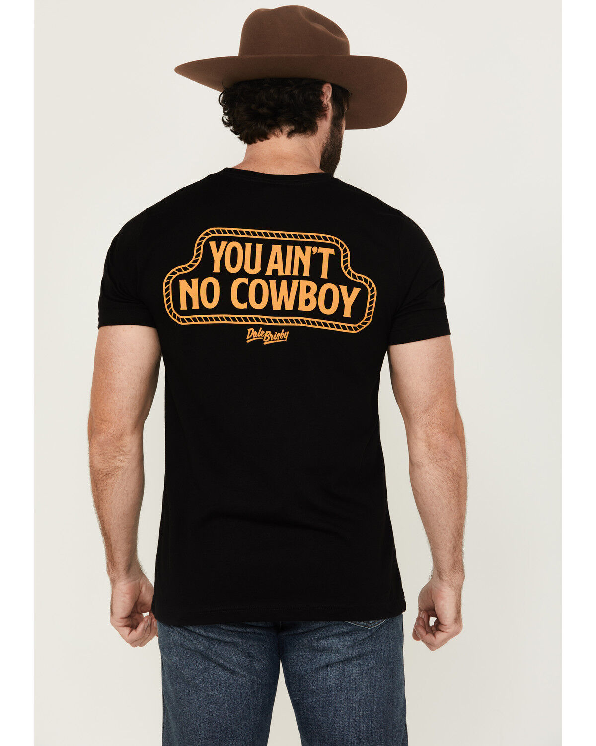 Image #1 - Rodeo Time Men's You Ain't No Cowboy Short Sleeve Graphic T-Shirt, Black, hi-res
