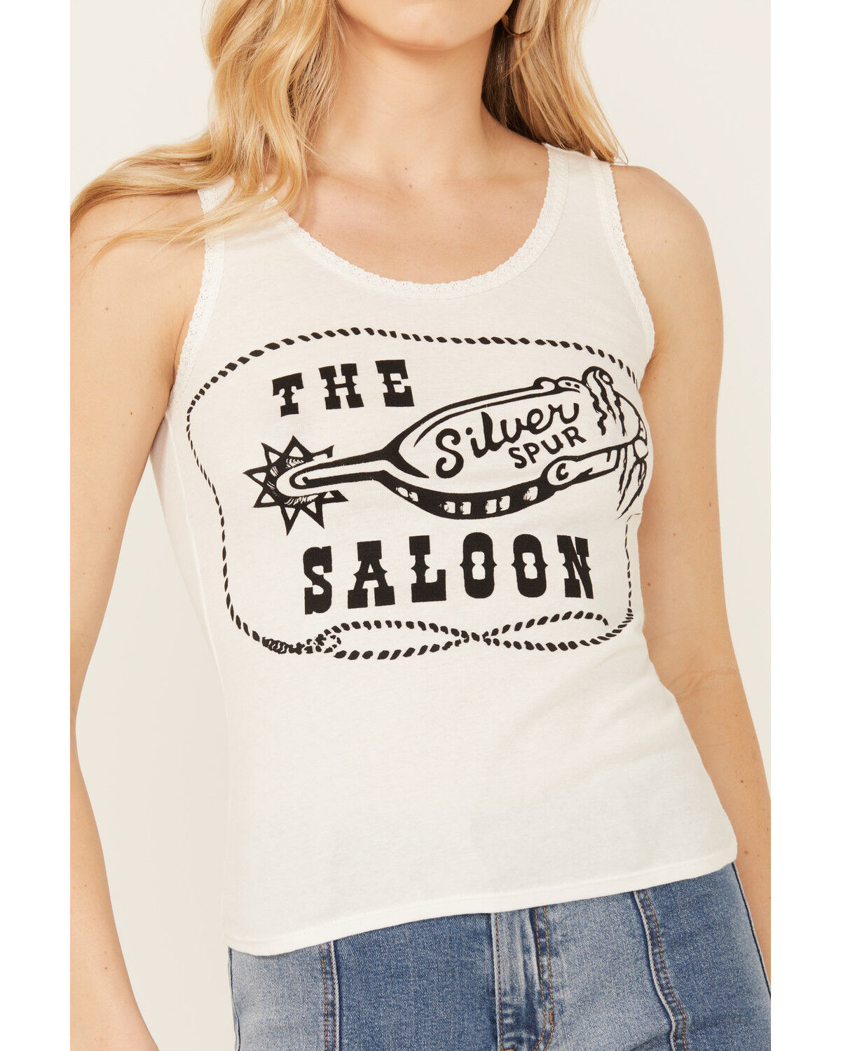 Image #3 - Bandit Women's Saloon Graphic Tank Top, White, hi-res