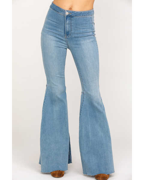 Free People Women's Light Wash High Rise Just Float On Flare Jeans, Blue, hi-res