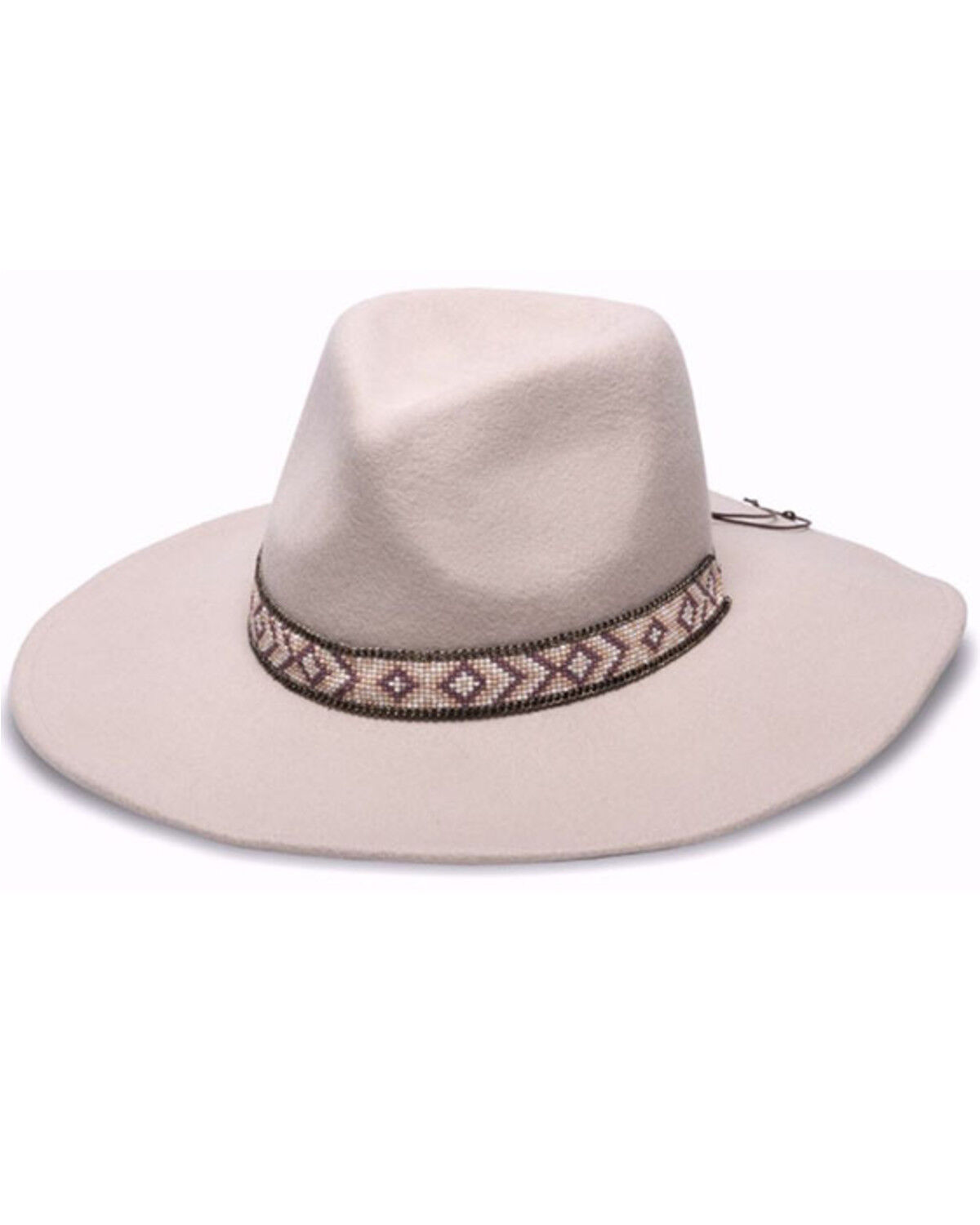 Image #1 - Nikki Beach Women's Tess Southwestern Beaded Felt Western Fashion Hat, Mauve, hi-res
