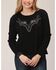 Image #1 - Roper Women's Waffle-Slub Knit Boyfriend Top, Black, hi-res