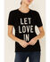 Image #3 - Revel Women's Let Love In Graphic Slub Short Sleeve Tee, Black, hi-res