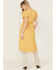 Image #4 - Beyond The Radar Women's Short Sleeve Floral Lace Midi Dress, Mustard, hi-res