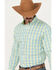 Image #2 - Panhandle Select Men's Plaid Print Long Sleeve Button-Down Western Shirt, Kelly Green, hi-res