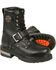 Image #1 - Milwaukee Leather Women's Buckled and Lace-to-Toe Boots - Square Toe , Black, hi-res