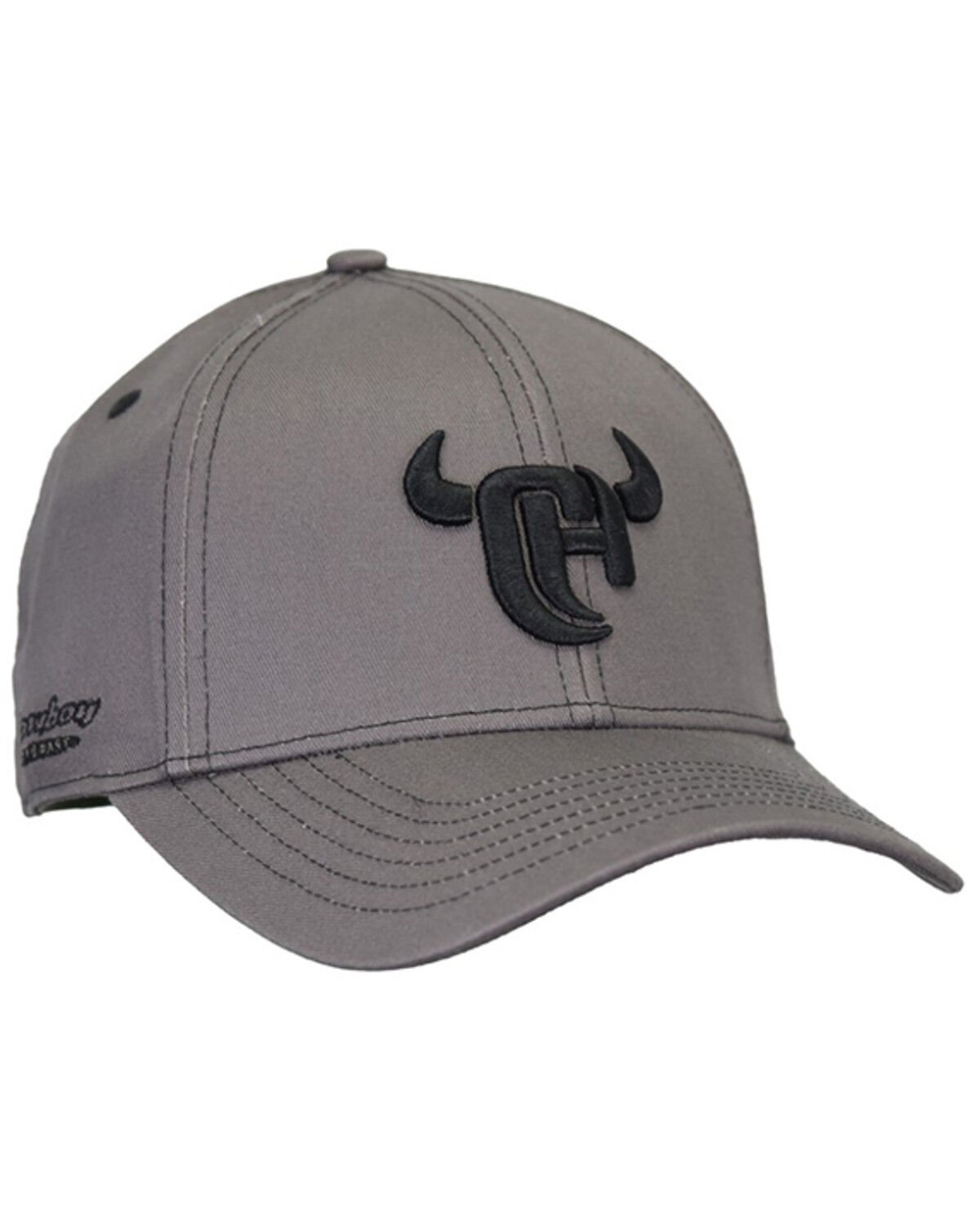 Image #1 - Cowboy Hardware Men's Logo Ball Cap, Charcoal, hi-res