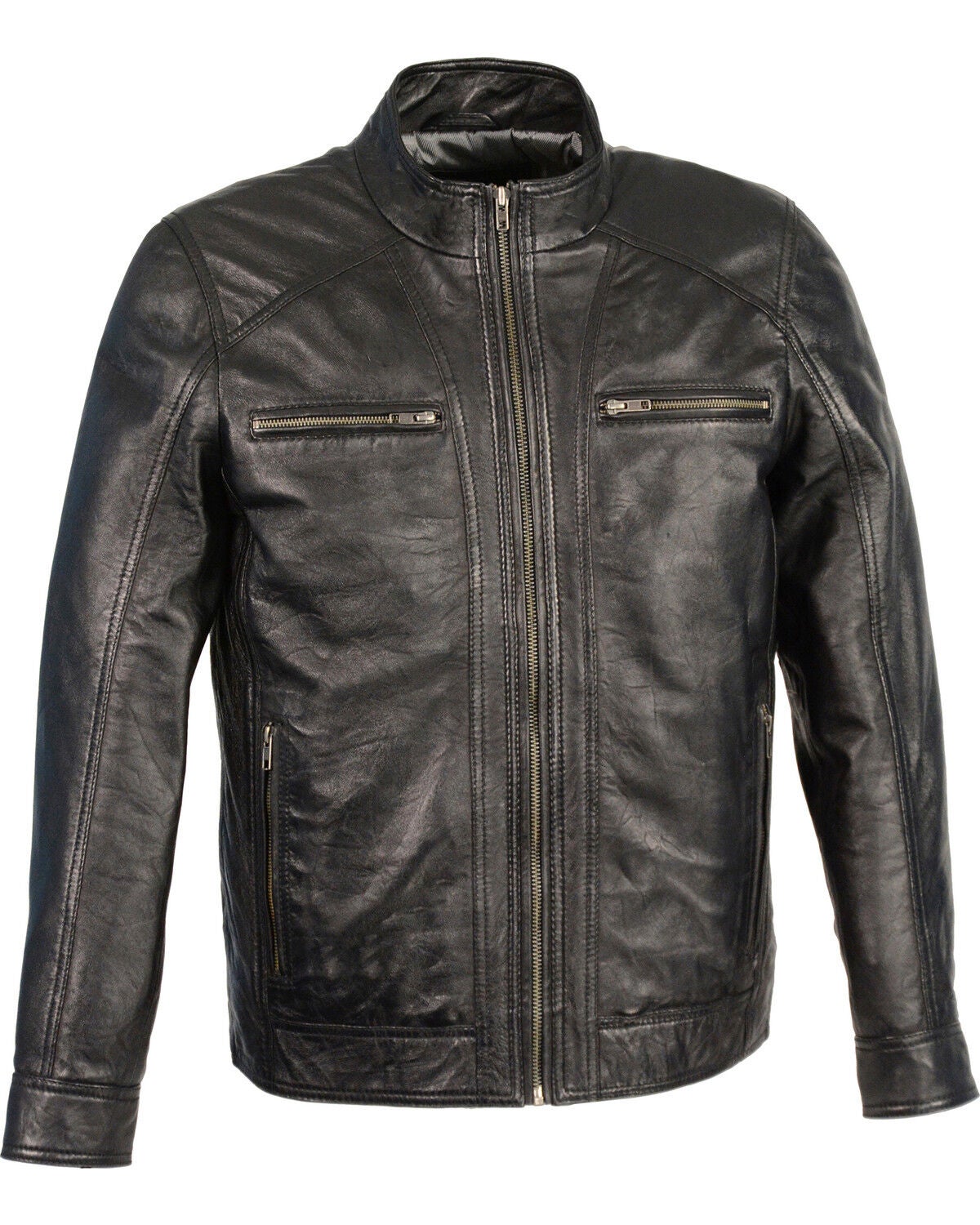 Milwaukee Leather Men's Sheepskin Moto Leather Jacket, Black, hi-res