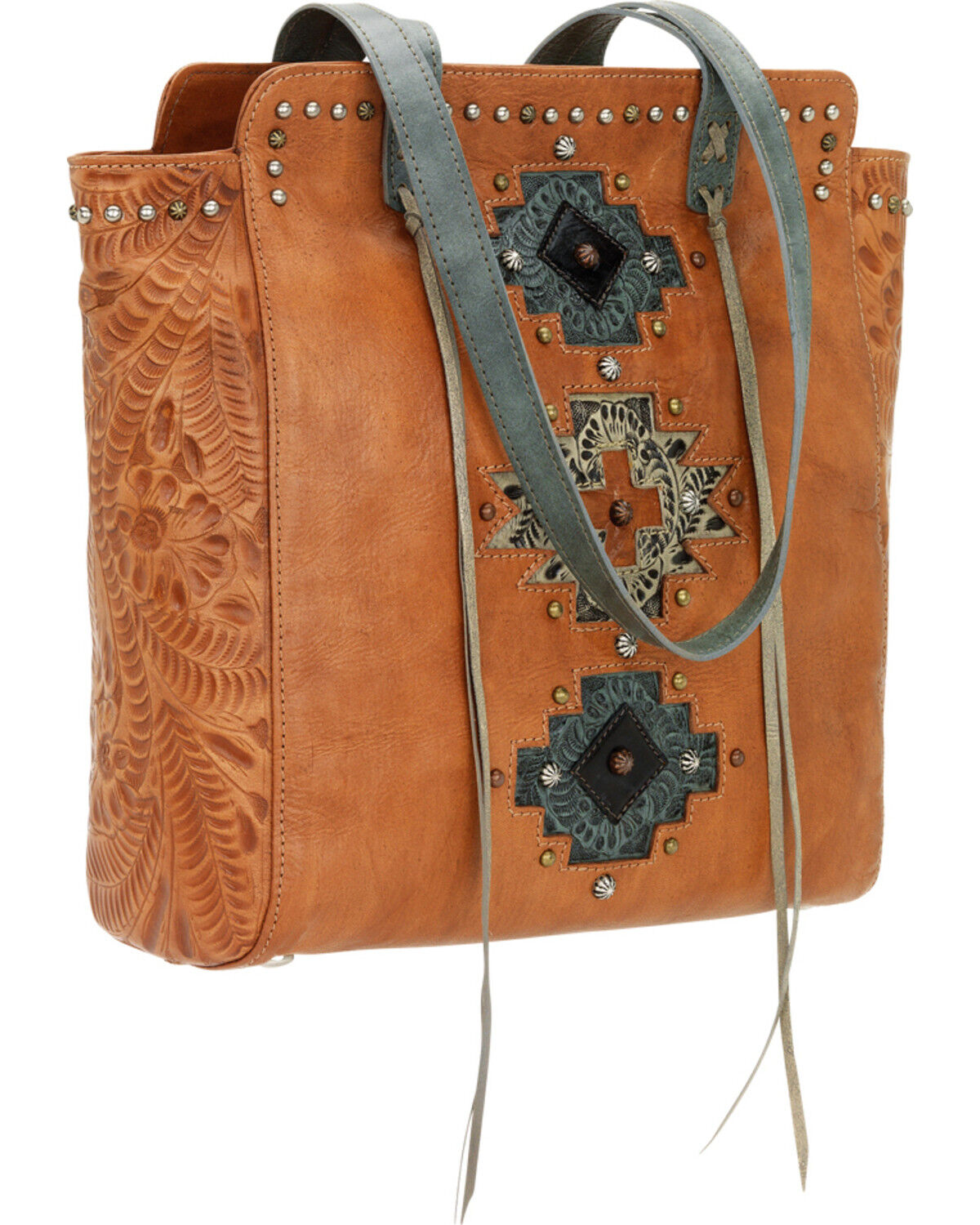 Image #1 - American West Navajo Soul Zip Top Tote, Tan, hi-res