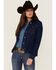 Image #2 - RANK 45® Women's Signature Denim Pocket Stitch Rancher Jacket, Medium Wash, hi-res