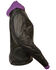 Image #2 - Milwaukee Leather Women's 3/4  Leather Jacket With Reflective Tribal Detail, Black/purple, hi-res