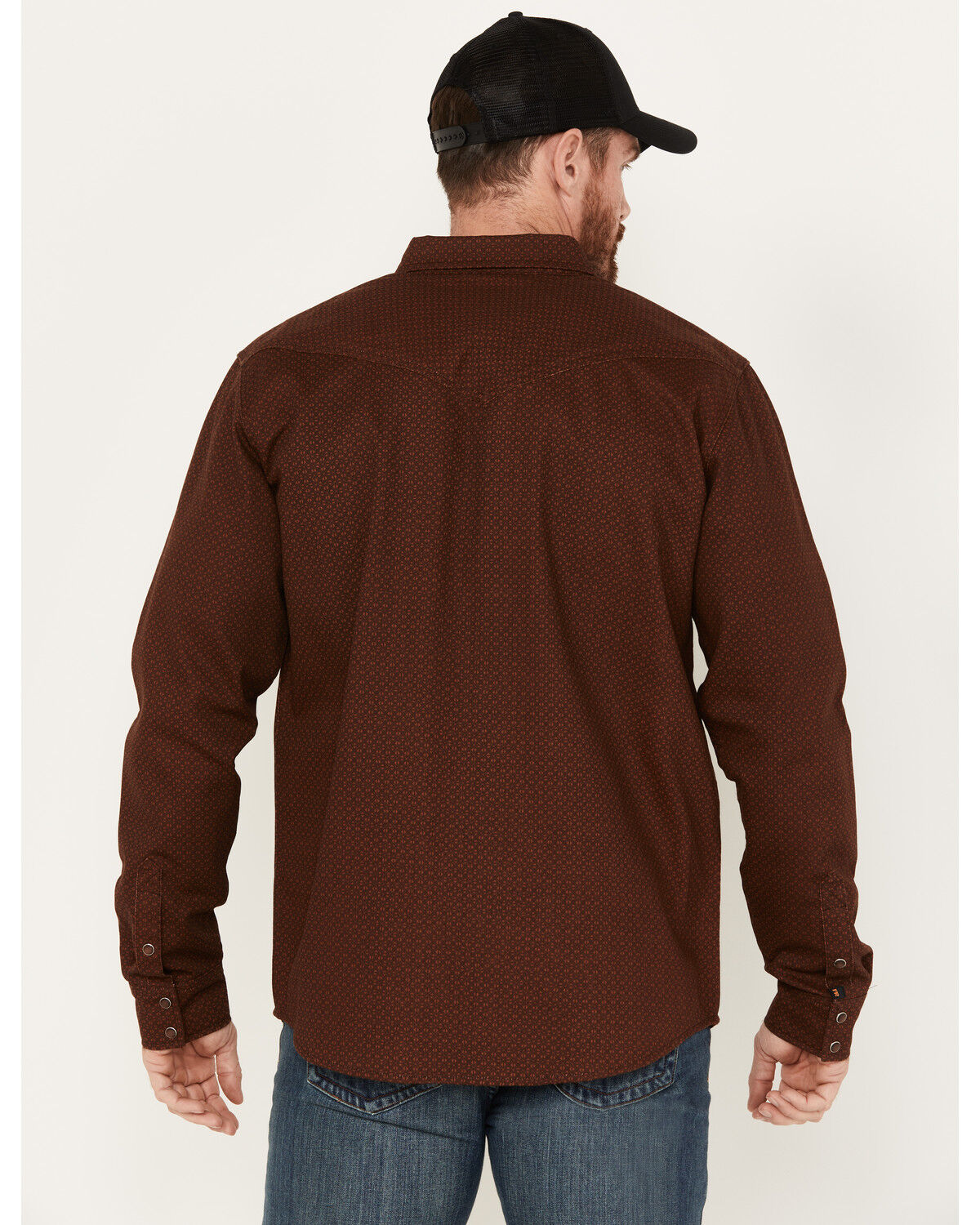 Image #4 - Cody James Men's FR Solid Long Sleeve Snap Western Shirt, Cognac, hi-res