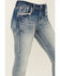 Image #4 - Shyanne Women's Embroidered Pocket Light Wash Mid Rise Bootcut Stretch Denim Jeans, Light Wash, hi-res