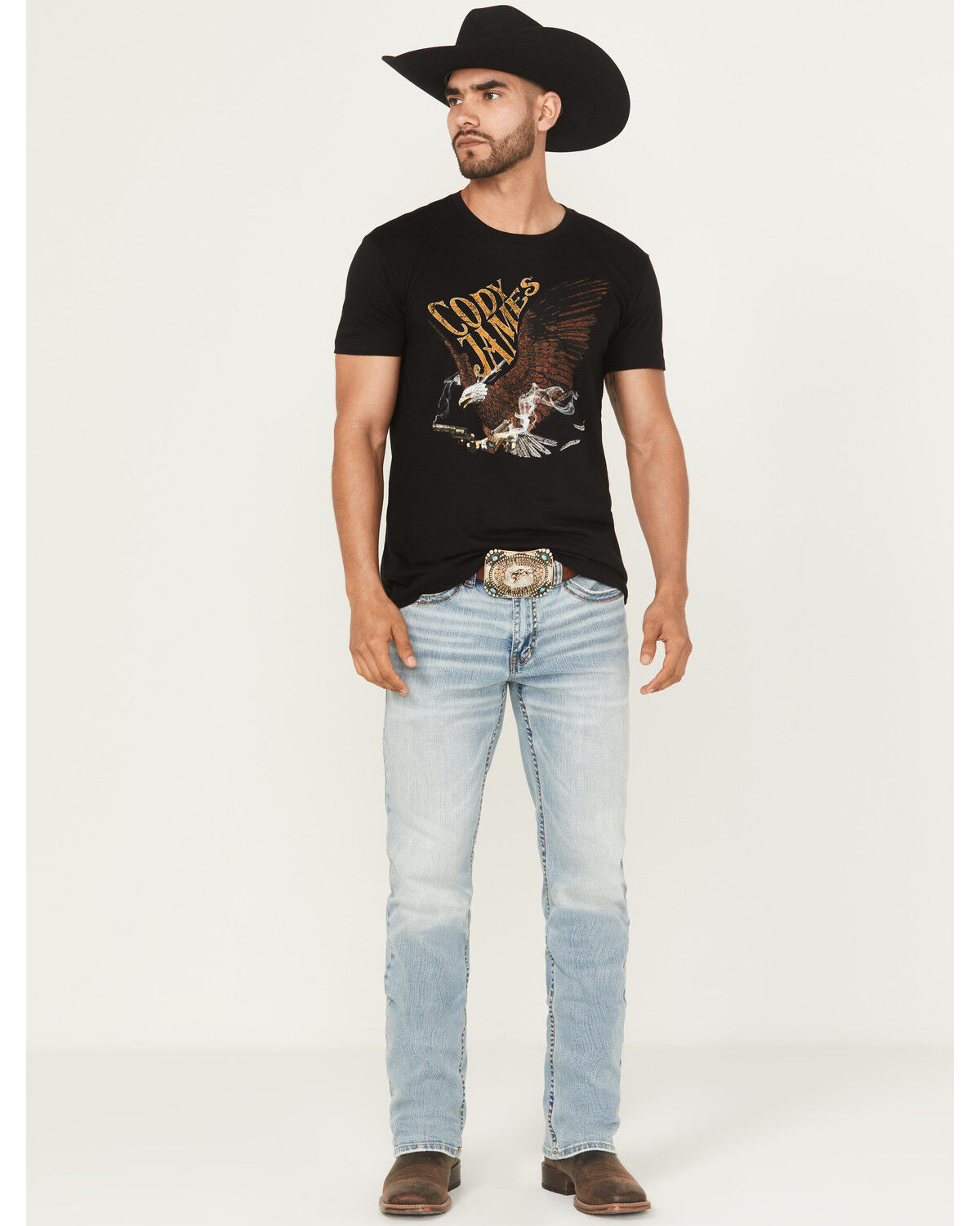 Image #1 - Cody James Men's Light Wash Cyclone Slim Straight Stretch Denim Jeans, Light Wash, hi-res