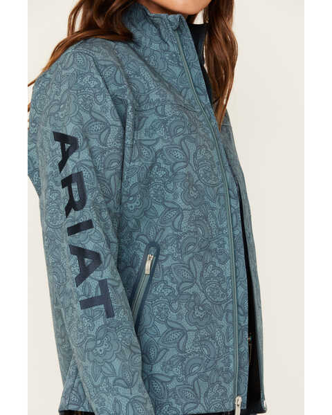Image #3 - Ariat Women's Printed Team Softshell Jacket , Teal, hi-res