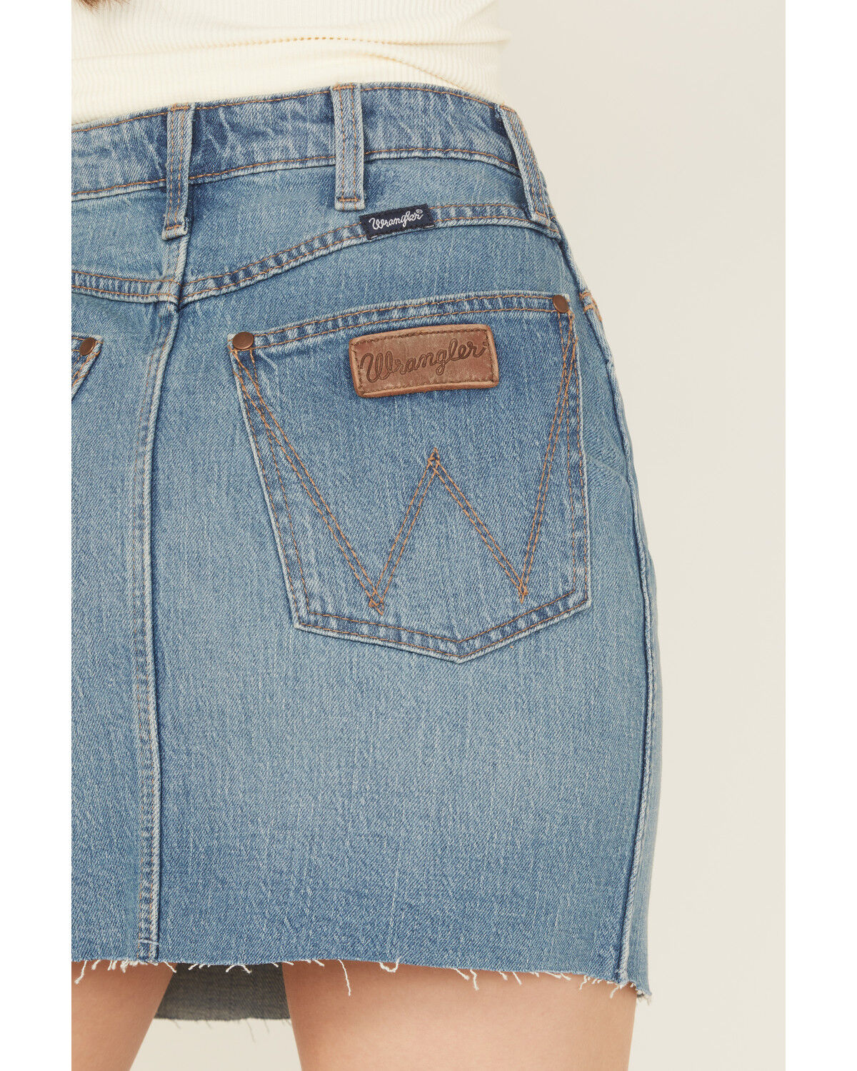 Image #4 - Wrangler Retro Women's Medium Wash High Rise Bailey Mini Denim Skirt, Blue, hi-res