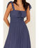 Image #3 - Trixxi Women's Smocked Waist Midi Dress, Blue, hi-res
