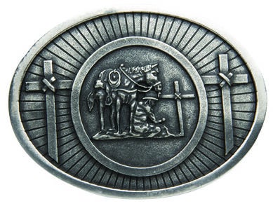 AndWest Men's Antique Silver Praying Cowboy Belt Buckle, Silver, hi-res