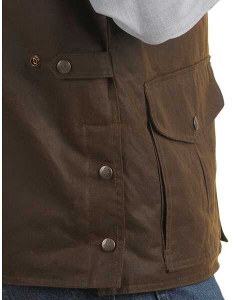 Outback Trading Co Men's Magnum Fleece Lined Oilskin Vest, Bronze, hi-res