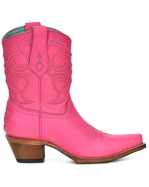 Image #2 - Corral Women's Embroidered Ankle Western Boots - Snip Toe, Fuchsia, hi-res