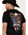 Cowboy Up Men's I Bleed Red White & Blue Short Sleeve Graphic T-Shirt , Black, hi-res