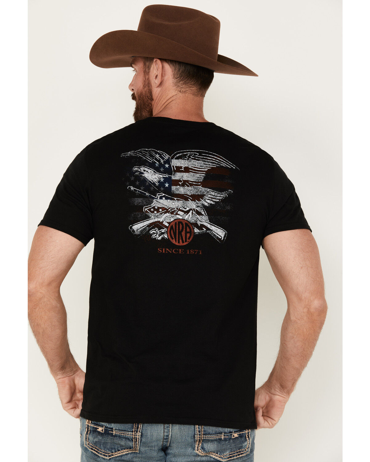 Image #1 - NRA Men's Freedom Eagle Short Sleeve Graphic T-Shirt, Black, hi-res