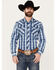 Wrangler Retro Men's Premium Striped Long Sleeve Snap Western Shirt, Indigo, hi-res