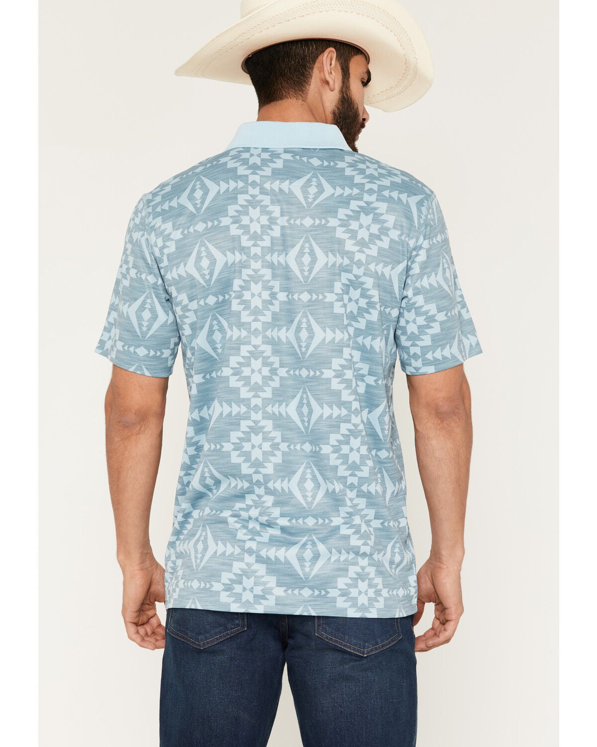 Image #4 - RANK 45&reg; Men's Southwestern Print Short Sleeve Button-Down Polo Shirt, Grey, hi-res