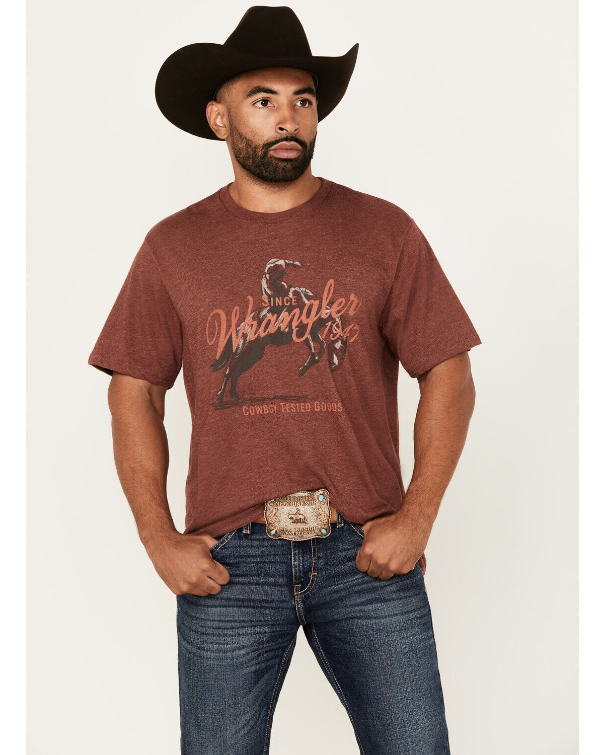 ◆Wrangler◆ Standard Cowboy Club Short Sleeve T-Shirt Charc Wrangler® Short Sleeve Long Live Cowboys T-Shirt | Dillard's