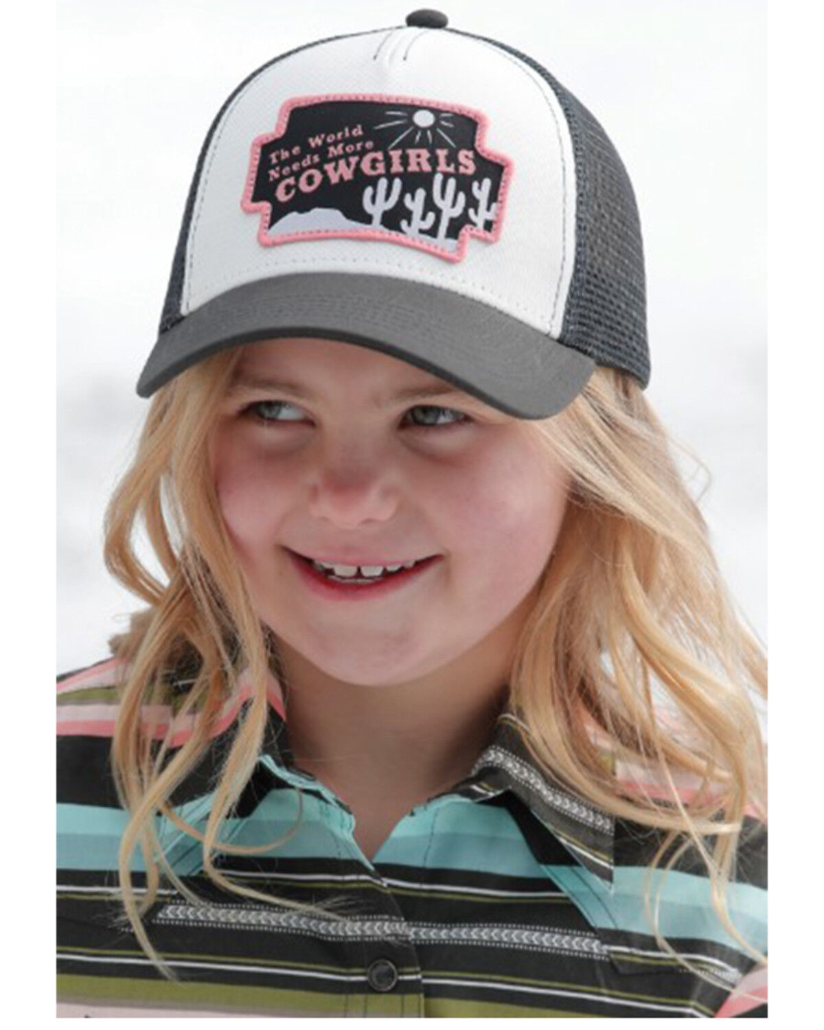 Image #1 - Cruel Girl Girls' The World Needs More Cowgirls Ball Cap, Black, hi-res