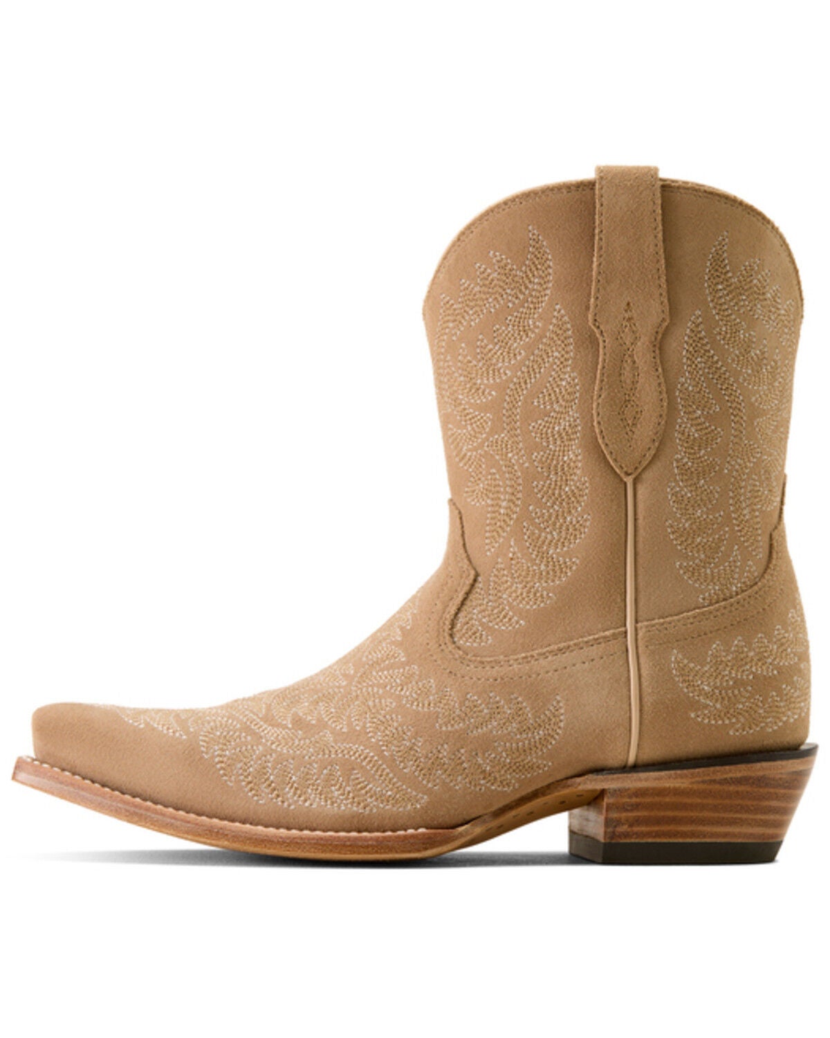 Image #2 - Ariat Women's Cate Suede Short Western Boots - Snip Toe, Coral, hi-res