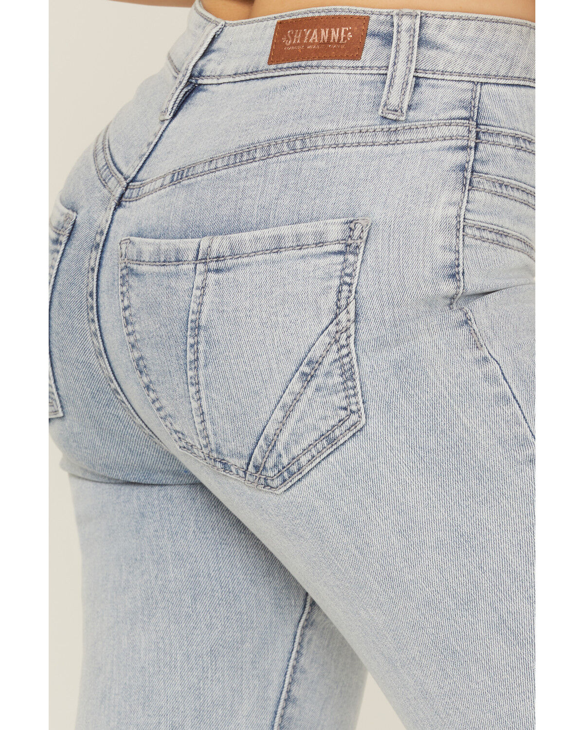 Image #3 - Shyanne Women's Light Wash High Rise Front Yoke Flare Jeans, , hi-res