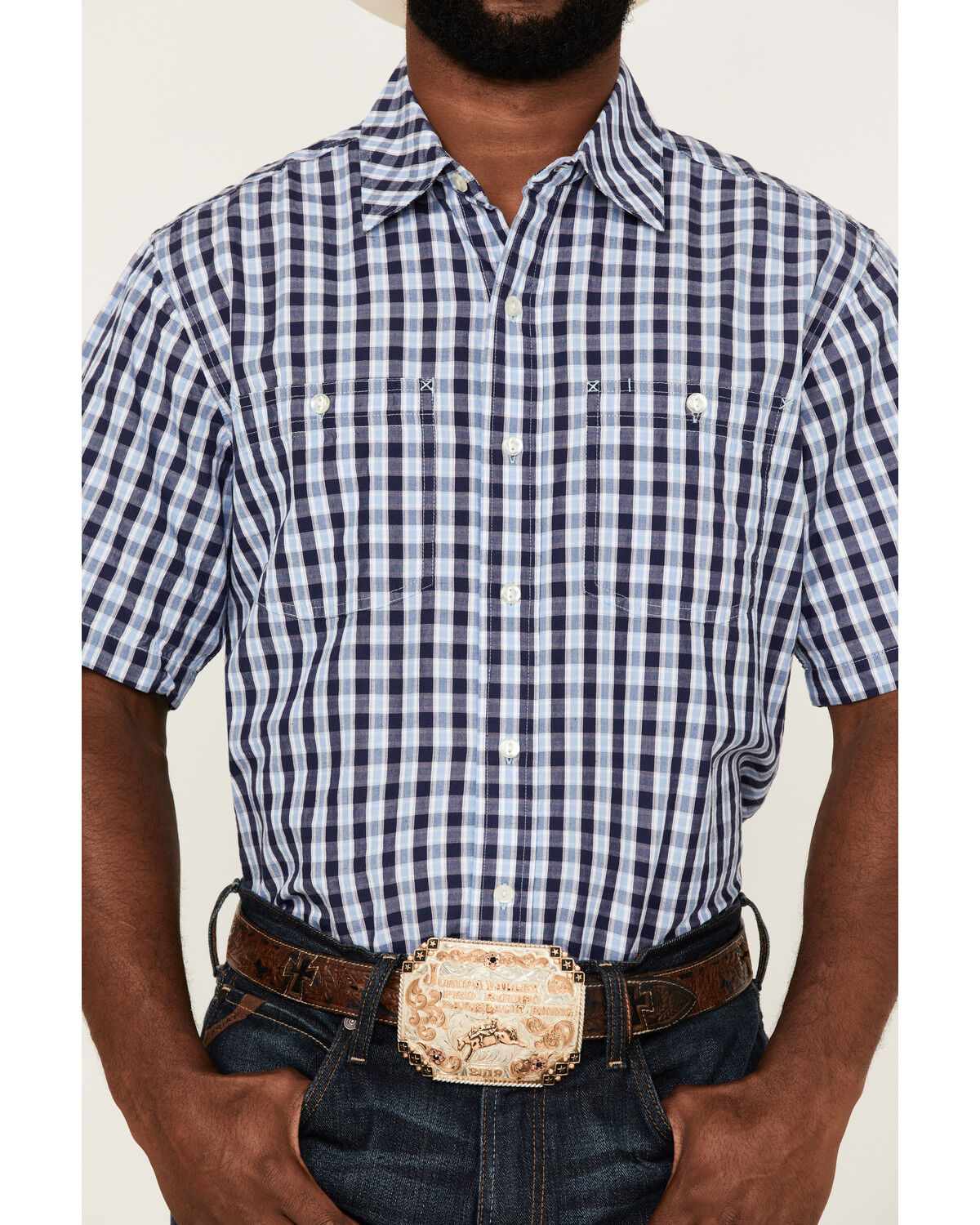 Image #3 - Resistol Men's Haven Small Plaid Short Sleeve Button Down Western Shirt , , hi-res