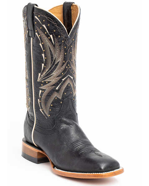 Shyanne Women's Hadley Studded Performance Western Boots - Broad Square Toe, Black, hi-res