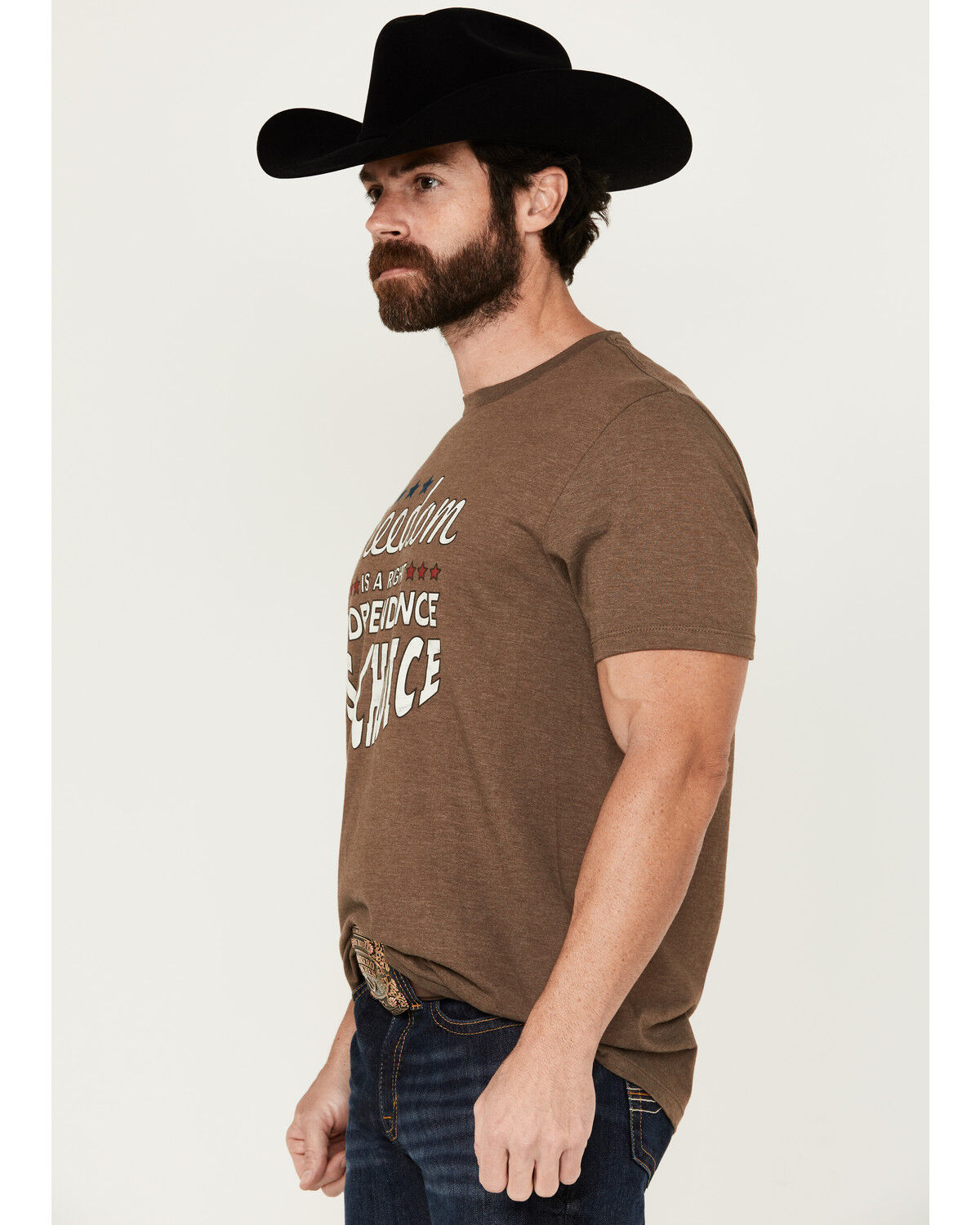 Image #2 - Cody James Men's Freedom Short Sleeve Graphic T-Shirt, Brown, hi-res
