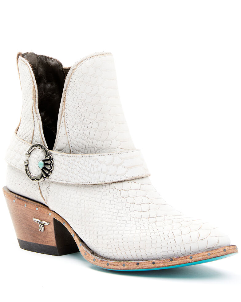 white booties rounded toe
