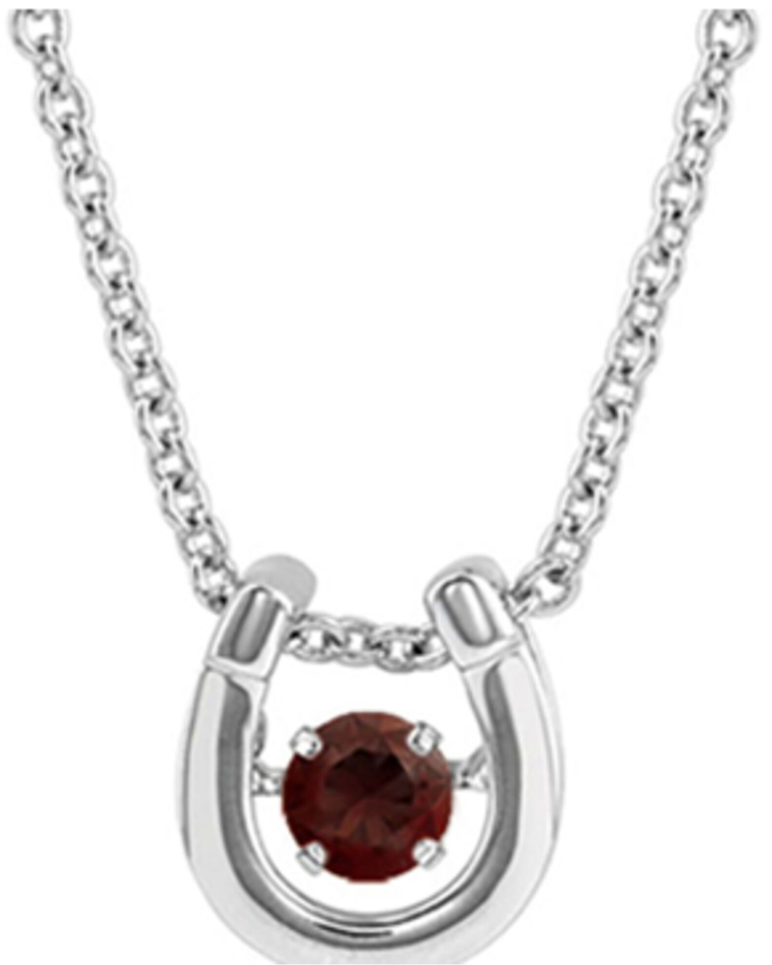 Image #1 - Montana Silversmiths Women's Dancing Birthstone Horseshoe Necklace, Silver, hi-res