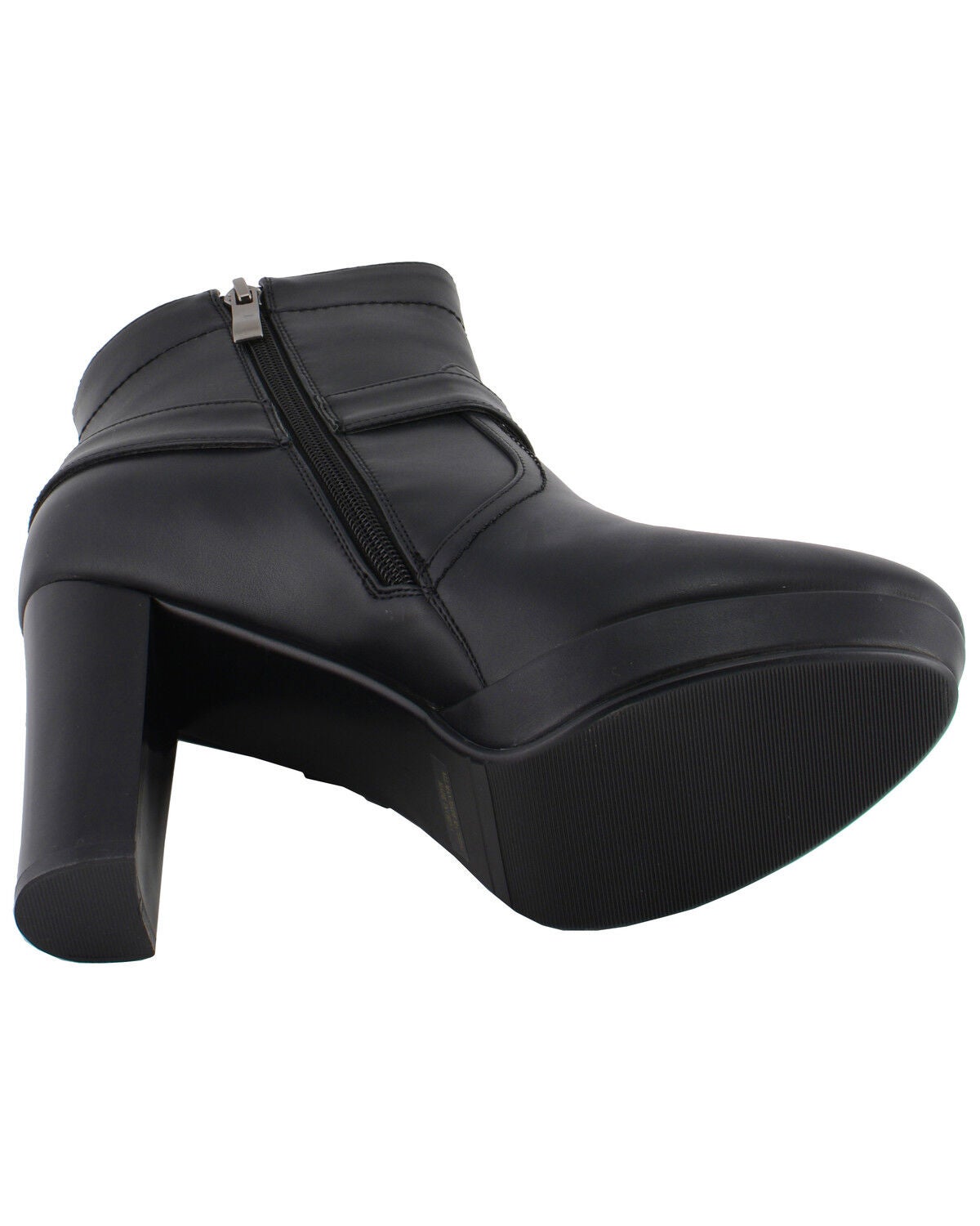 Image #6 - Milwaukee Leather Women's Block Heel Harness Booties - Round Toe, Black, hi-res