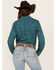 Image #4 - Cinch Women's ARENAFLEX Floral Long Sleeve Button Down Western Shirt , Teal, hi-res