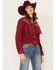 Understated Leather Women's Dime Store Cowgirl Jacket, Red, hi-res